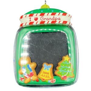 🎁 Hallmark 2008 I ❤️ Grandpa Photo Magnet Ornament Christmas Keepsake Holiday